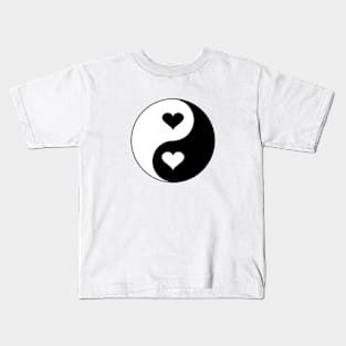 Yin And Yang Hearts Kids T-Shirt